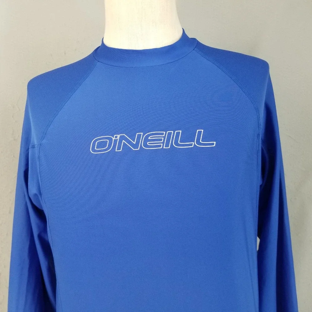 O'Neill‎ Rash Guard Men 2XL Blue Performance Fit Long Sleeve Surf UV Protection